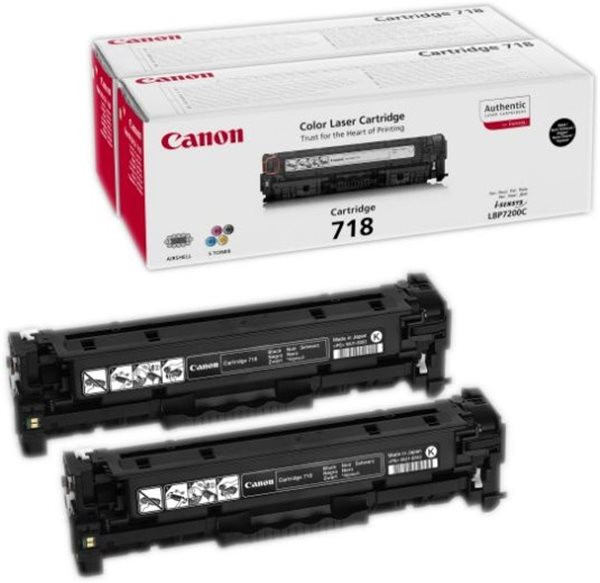 Original Toner Canon 718, schwarz, 2er-Pack 