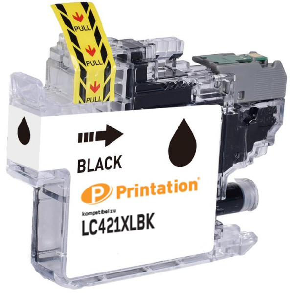 Printation Tinte ersetzt Brother LC-421XLBK, ca. 500 S., schwarz