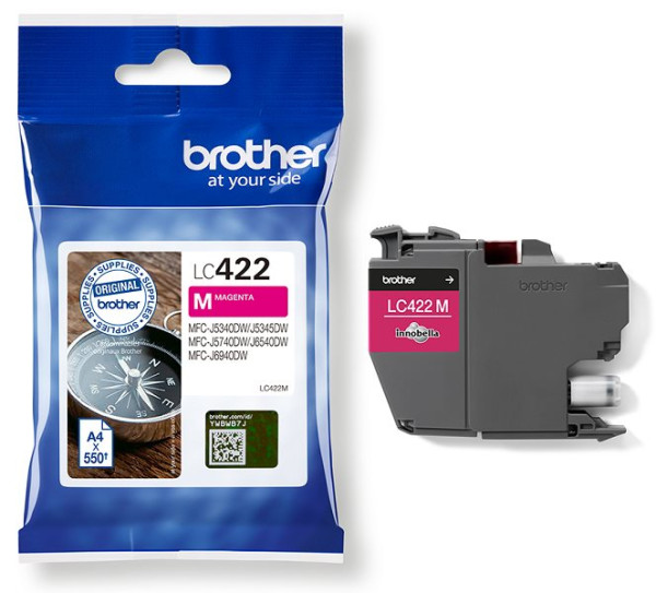 Original Tinte Brother LC-422, ca. 550 S., magenta