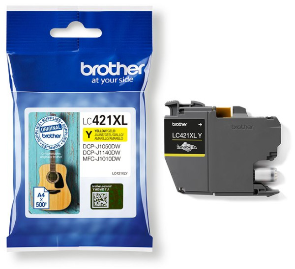 Original Tinte Brother LC-421XLY, ca. 500 S., gelb