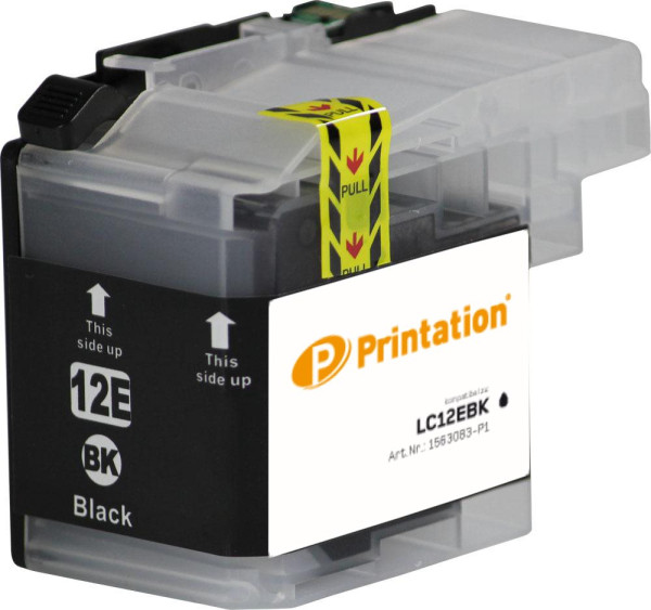 Printation Tinte ersetzt Brother LC-12EBK, ca. 2.400 S., schwarz 