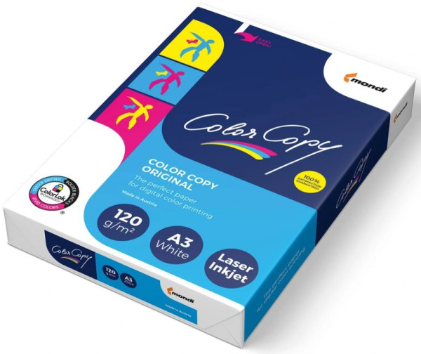 Papier A3 120g weiß Color Copy, beidseitig satiniert - für optimale Farbdrucke