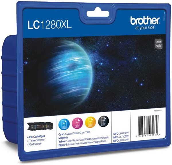 Original Tinte Brother LC-1280XL, Valuepack, schwarz / cyan / magenta / gelb 