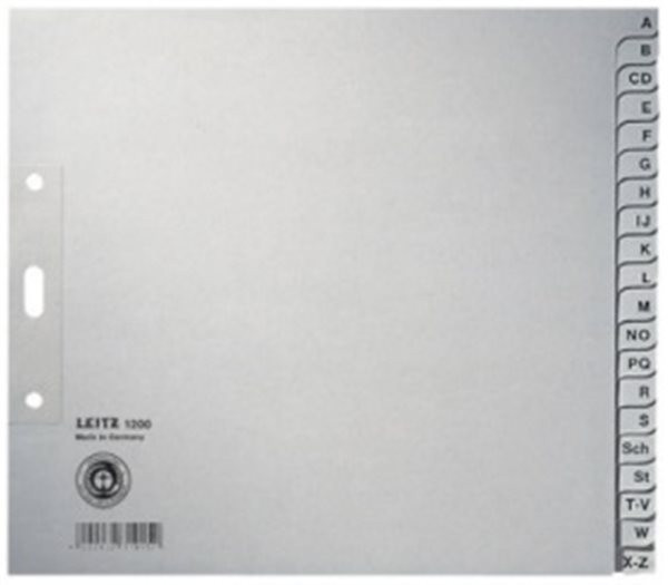 Register A-Z A4 1/2 Höhe Tauenpapier Leitz 100g grau 240x210mm (1200-00-85) 