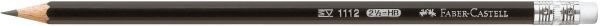 Bleistifte HB mit Gummitip 1112 HB 6-Kant, schwarz