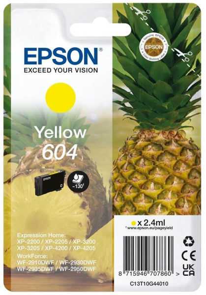 Original Tinte Epson T10G440 / 604, ca. 130 S., gelb 