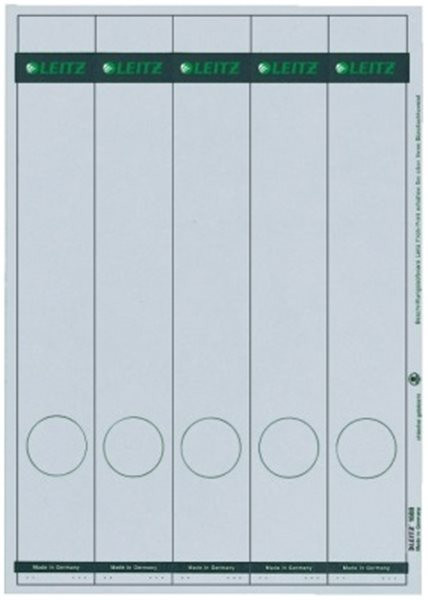 Rückenklebeschild lang + schmal grau Leitz auf A4-Träger (1688-00-85)