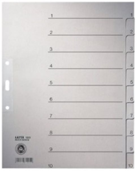 Register 1-10 A4 Tauenpapier Leitz 100g grau 240x300mm (1232-00-85) 