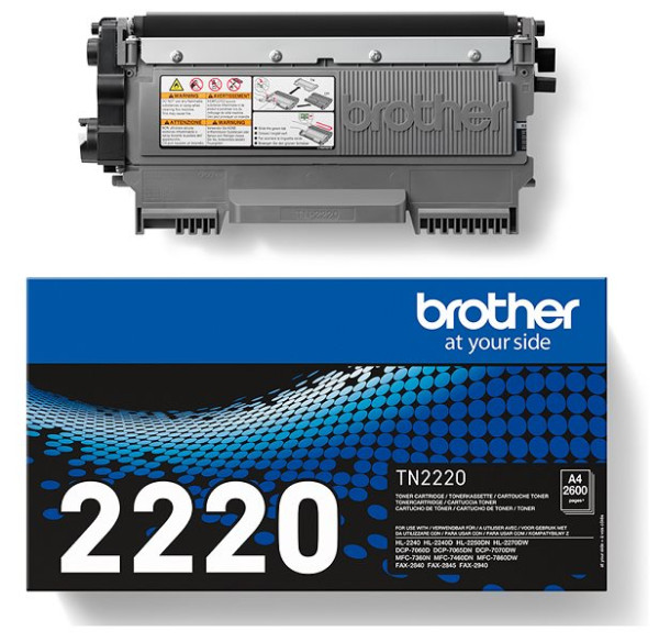 Original Toner Brother TN-2220, ca. 2.600 S., schwarz