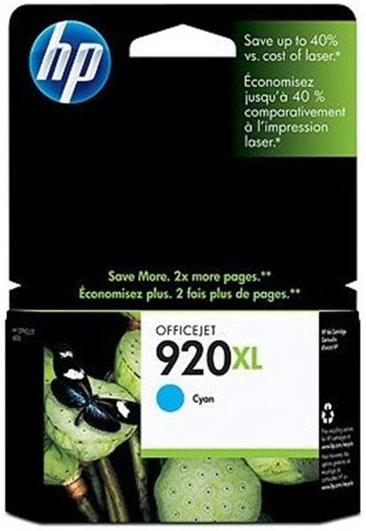 Original Tinte HP 920XL / CD972AE, ca. 700 S., cyan, MHD abgelaufen 