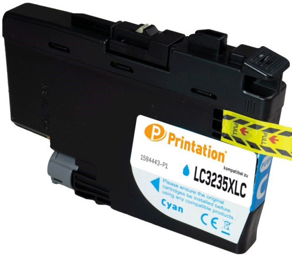 Printation Tinte ersetzt Brother LC-3235XLC, ca. 5.000 S., cyan 