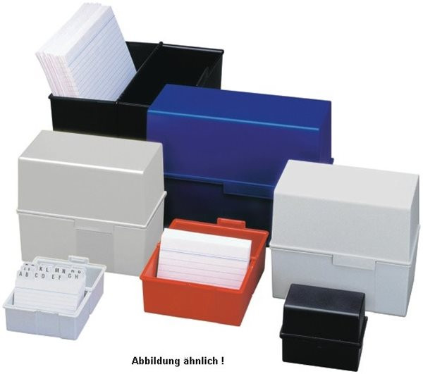 Karteikasten A7 blau quer HAN (977), B121 x H101 x T74mm, für ca. 300 Karten