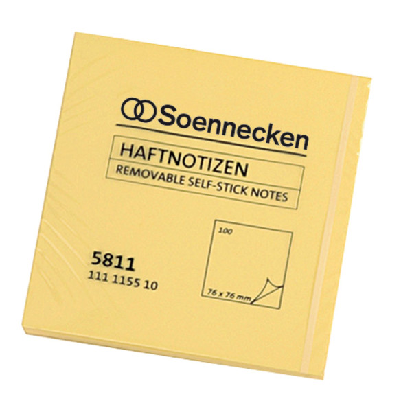 Haftnotiz 75x75mm Soennecken 5811, gelb, 1x 100Blatt 
