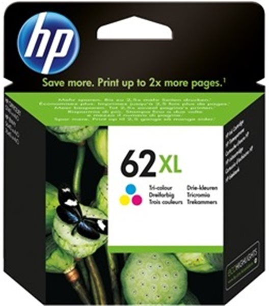 Original Tinte HP 62XL / C2P07AE, ca. 415 S., farbig 