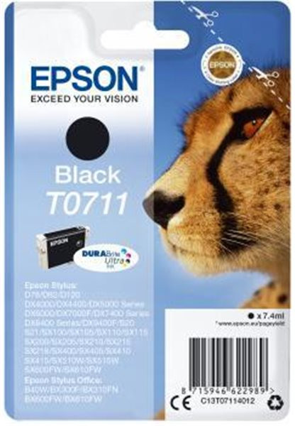 Original Tinte Epson T0711, ca. 245 S., schwarz 