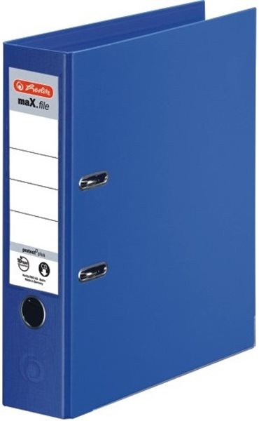 Ordner A4/8cm Plastiküberzug innen und außen blau Herlitz