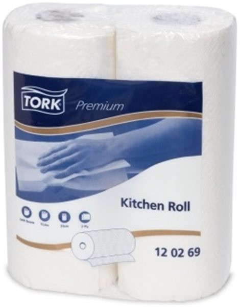 Tork Extra Saugfähige Küchenrollen, 2-lagig, hochweiß, 2er Pack 