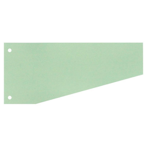 Trennstreifen grün trapezförmig, 105 x 240mm Karton (RC) gelocht 