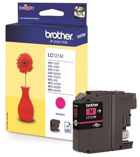 Original Tinte Brother LC-121M, ca. 300 S., magenta