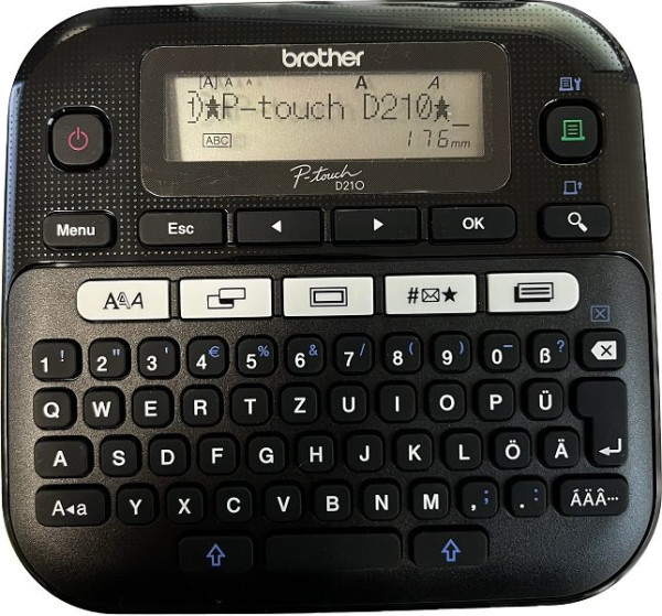 Brother P-touch D210 Komfort-Beschriftungsgerät, Komfort-QWERTZ-Tastatur 