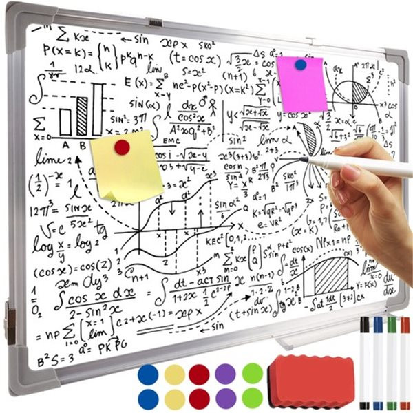 Magnetisches Whiteboard (B60xH40cm) MIT 4x Marker, 10x Magnete, 1x Schwamm 