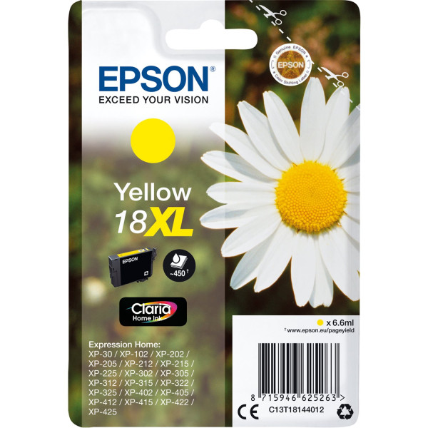 Original Tinte Epson T1814 / 18XL, ca. 450 S., gelb