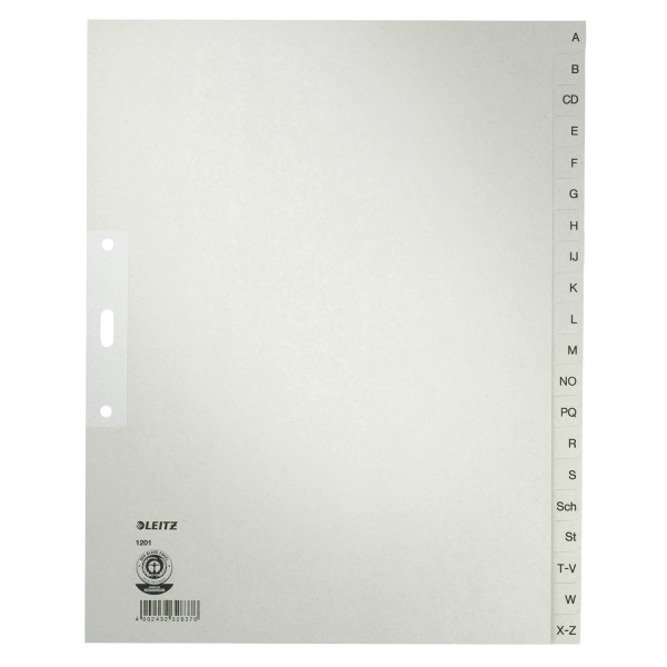 Leitz Register 12010085 DIN A4 A-Z volle Höhe Tauenpapier grau 