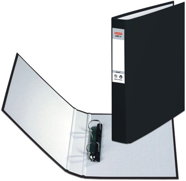 Ringbücher A5 schwarz 4 cm Rücken Herlitz protect, Einband Pappe