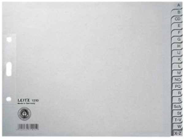 Register A-Z A4 1/2 Höhe Tauenpapier Leitz 80g grau 240x180mm (1210-00-85)
