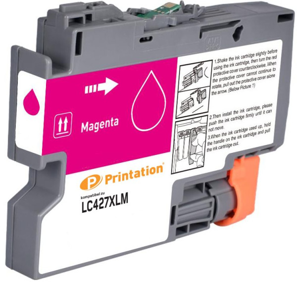 Printation Tinte ersetzt Brother LC-427XLM, ca. 5000 S., magenta
