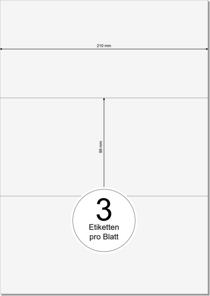 PRINTATION Papier-Etiketten (B210xH99mm) 25xA4 à 3 Eti.