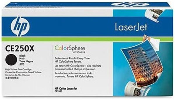 Original Toner HP 504X / CE250X, ca. 10.500 S., schwarz