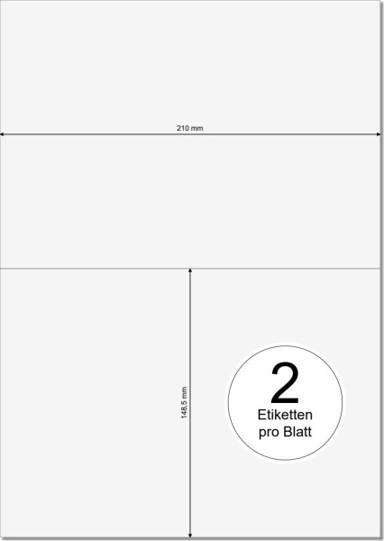 PRINTATION Folien-Etiketten klar transparent (B210xH148,5mm=A5) 10xA4 à 2 Eti.