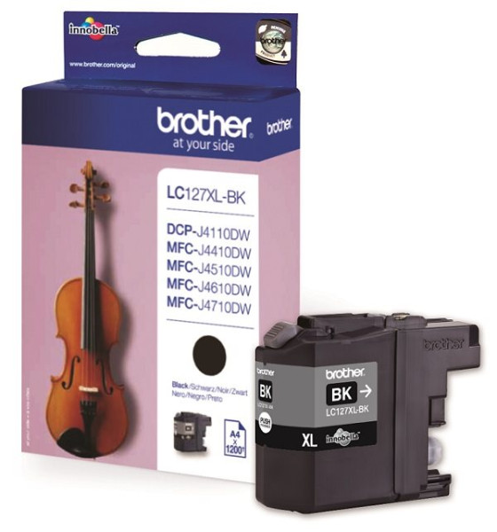 Original Tinte Brother LC-127XLBK, ca. 1.200 S., schwarz, MHD abgelaufen 