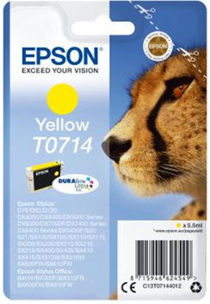 Original Tinte Epson T0714, ca. 475 S., gelb 
