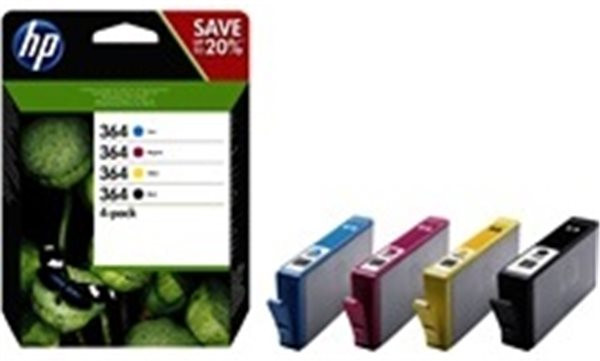 Original Tinte HP 364 / N9J73AE, Multipack, schwarz / cyan / magenta / gelb