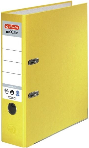 Ordner A4/8cm Pappe gelb Herlitz maX.file nature plus mit Kantenschutz