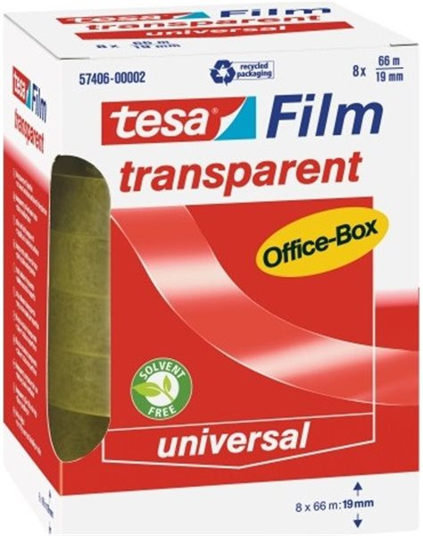 Klebeband 19mm x 66m transparent tesa Office Box tesafilm großer Kern 