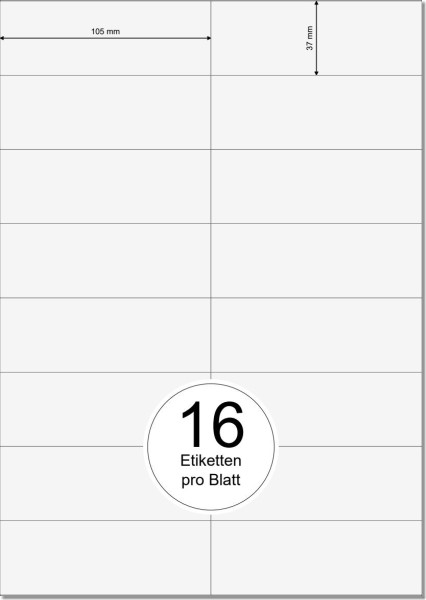 PRINTATION Folien-Etiketten matt transparent (B105xH37mm) 10xA4 à 16 Eti.  