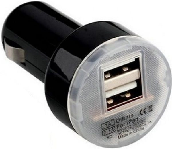 Dual USB Ladegerät für Kfz-Zigarettenanzünder, schwarz, 2 Anschlüsse