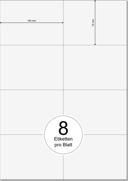 PRINTATION Papier-Etiketten (B105xH74mm=A7) 25xA4 à 8 Eti.