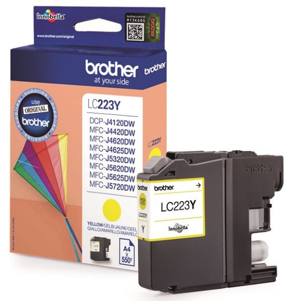 Original Tinte Brother LC-223Y, ca. 550 S., gelb