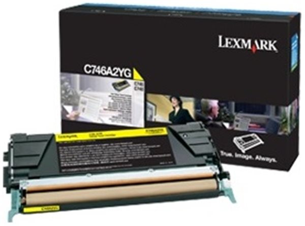 Original Toner Lexmark C746AXYG, ca. 7.000 S., gelb 