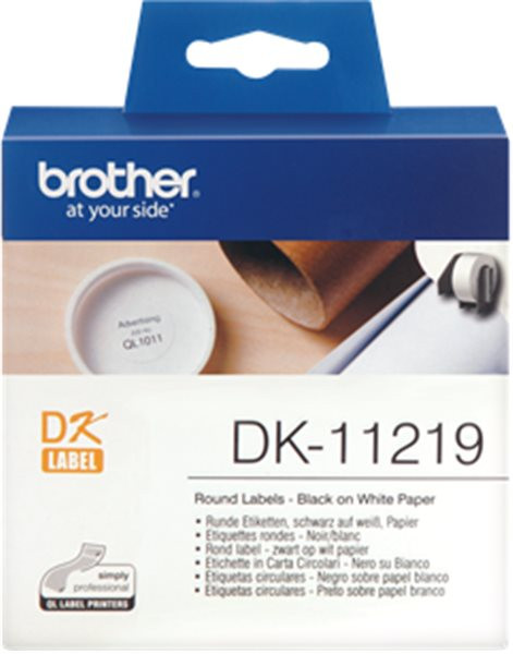 Original Einzel-Etiketten Brother DK11219, 12mm, 1.200 Stück, weiß 