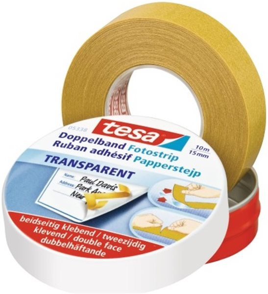 Klebeband 15mm x 10m doppelseitig tesa Doppelband in praktischer Metalldose