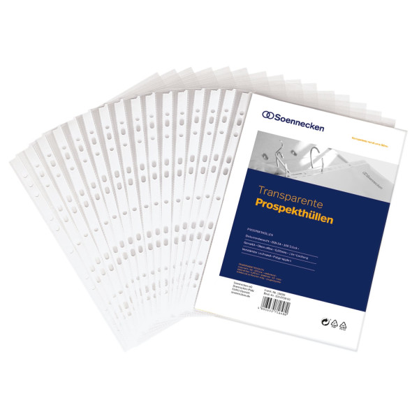 Prospekthüllen A4 0,08mm oben offen Standard dokumentenecht PP-Folie genarbt 