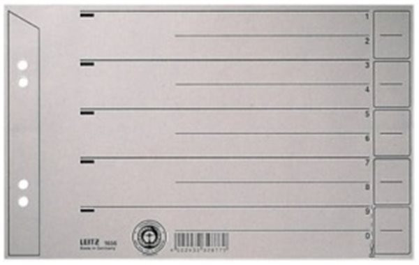 Trennblatt A5 quer grau 200g Leitz 240 x 150mm Karton Lochung hinterklebt