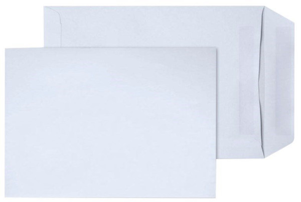 Kuvert 250x B5=176x250mm, ohne Fenster, weiß, Selbstklebung 