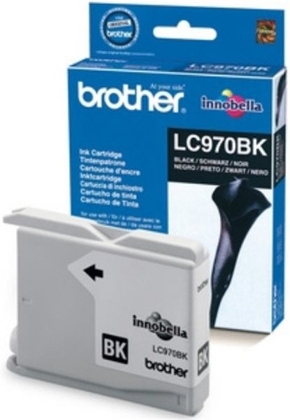 Original Tinte Brother LC-970BK, ca. 350 S., schwarz, MHD abgelaufen 