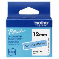 Original Beschriftungsband Brother BTAG-L31, 12mm x 4m,  schwarz auf hellblau 